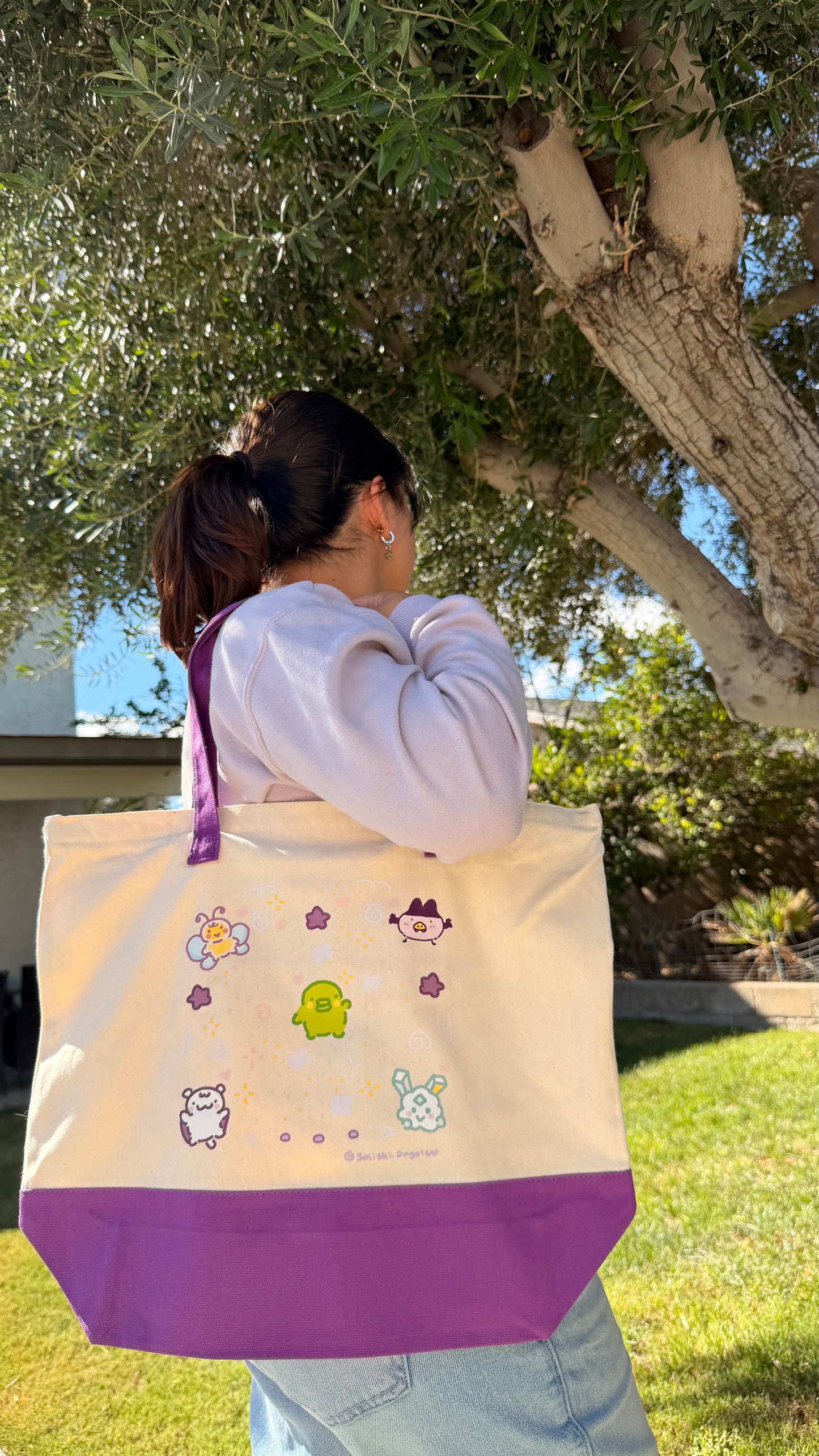 purple tama tote bag !
