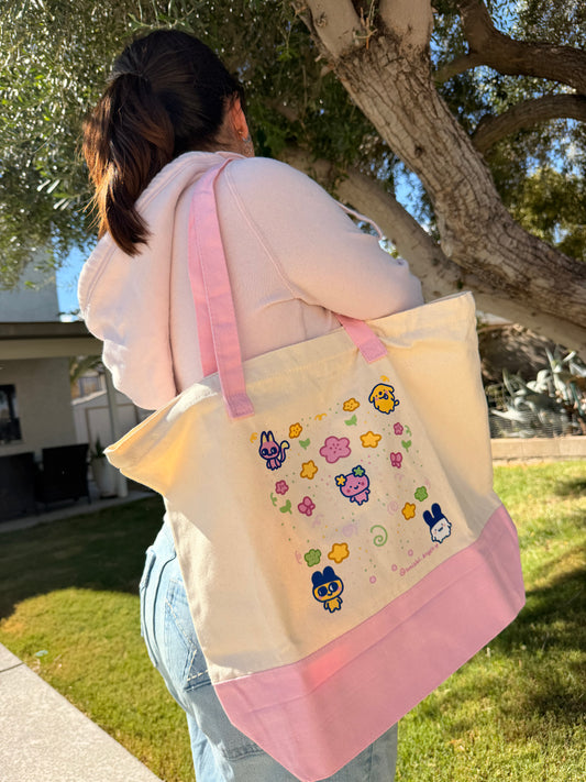 pink tama tote bag !