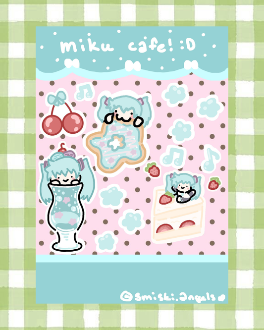 miku cafe sticker sheet !!