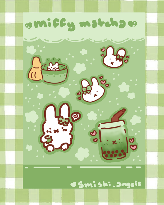 matcha bunny sticker sheet !