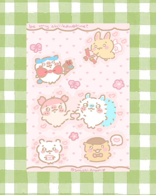 cuties valentines day sticker sheet !!